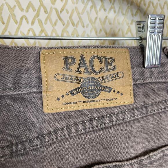 VINTAGE Gray PACE Jeans Wear Relaxed Straight Leg Mens Cut Off Jeans Size 32 - Picture 7 of 11